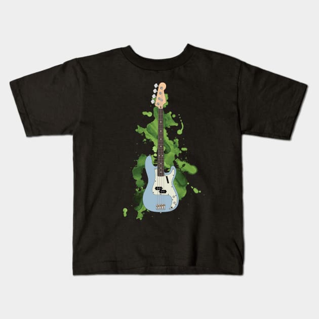 P-style Bass Guitar Sonic Blue Color Kids T-Shirt by nightsworthy